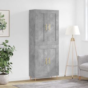 vidaXL Dulap înalt, gri beton, 69, 5x34x180, lemn compozit imagine