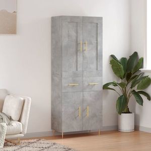 vidaXL Dulap înalt, gri beton, 69, 5x34x180, lemn compozit imagine