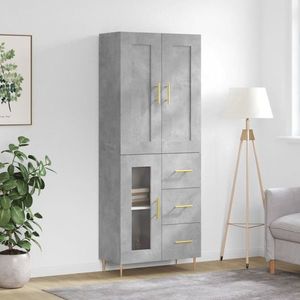 vidaXL Dulap înalt, gri beton, 69, 5x34x180, lemn compozit imagine
