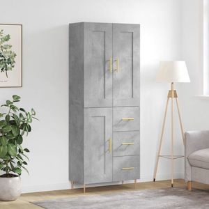 vidaXL Dulap înalt, gri beton, 69, 5x34x180, lemn compozit imagine