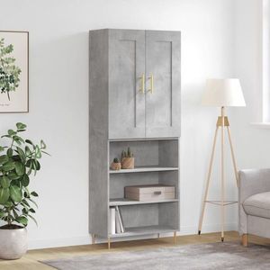 vidaXL Dulap înalt, gri beton, 69, 5x34x180, lemn compozit imagine