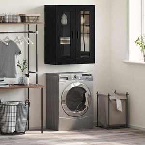 vidaXL Dulap montat pe perete Negru 69, 5 x 34 x 90 cm Lemn compozit imagine