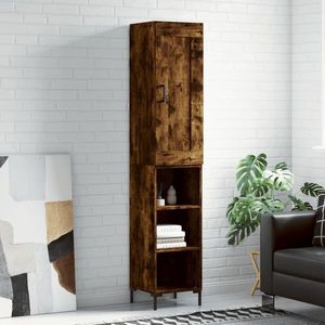 vidaXL Dulap înalt, stejar fumuriu, 34, 5x34x180 cm, lemn prelucrat imagine
