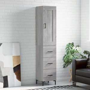 vidaXL Dulap înalt, gri sonoma, 34, 5x34x180 cm, lemn prelucrat imagine