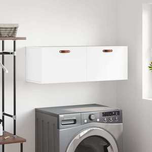 vidaXL Dulap de perete, alb, 100x36, 5x35 cm, lemn compozit imagine