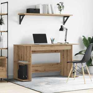 vidaXL Birou cu raft stejar artizanal 140 x 50 x 75 cm Lemn compozit imagine