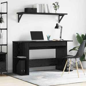 vidaXL Birou cu raft Stejar negru 140 x 50 x 75 cm Lemn compozit imagine