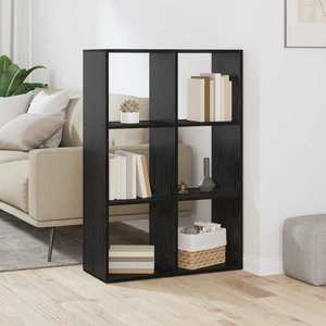 vidaXL Dulap pentru cărți Stejar Negru 69, 5 x 29 x 103, 5 cm imagine