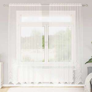 vidaXL Cortină din Dantelă cu perdele Alb 200 x 150 cm Poliester imagine