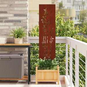 vidaXL Ecran de intimitate pentru grădină Floral Ruginit 32 x 140 cm imagine