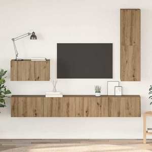 vidaXL Dulap pentru TV pe Perete 4 pcs Stejar Artizanal Lemn compozit imagine