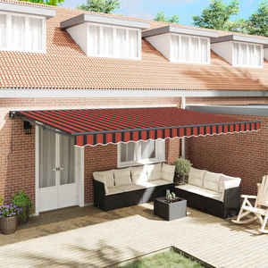 vidaXL Cadru de copertină Portocaliu și negru 500 × 300 cm imagine