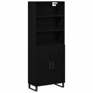 vidaXL Bufet 2 pcs Stejar Negru Lemn compozit imagine