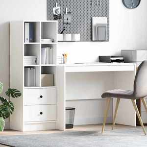 vidaXL Birou cu sertar 2 pcs Alb imagine