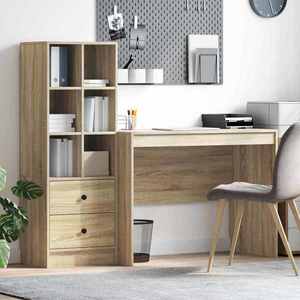 vidaXL Birou cu sertar 2 pcs Stejar Sonoma imagine