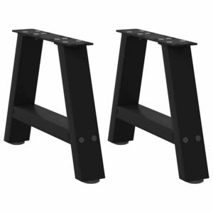 vidaXL Picioare pentru măsuță de cafea în formă de A, 2 buc., negru, 30x(30-31) cm, oțel imagine