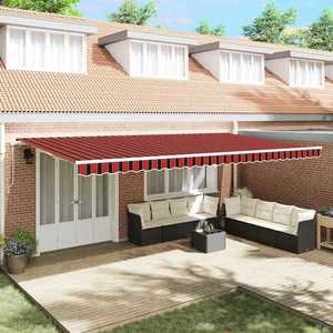 vidaXL Cortina Retractabilă Manual Portocalie și maro 600 × 350 cm imagine