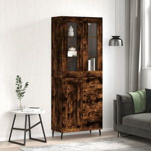 vidaXL Dulap înalt, stejar fumuriu, 69, 5x34x180, lemn compozit imagine