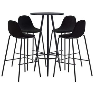 vidaXL Set mobilier de bar, 5 piese, negru, material textil imagine
