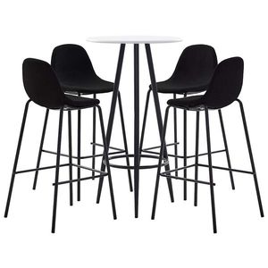 vidaXL Set de bar, 5 piese, negru, material textil imagine