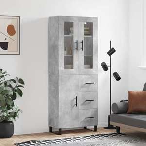 vidaXL Dulap înalt, gri beton, 69, 5x34x180, lemn compozit imagine