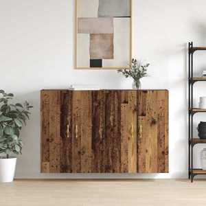 vidaXL Dulap montat pe perete 2 pcs Lemn vechi 69, 5 x 34 x 90 cm imagine