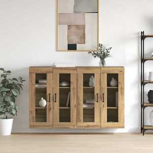 vidaXL Mobilier cu Montaj pe Perete 2 pcs stejar artizanal imagine