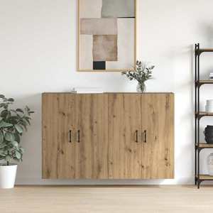 vidaXL Dulap montat pe perete 2 pcs Stejar Artizanal 69, 5 x 34 x 90 cm imagine