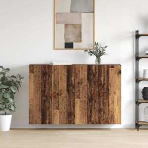 vidaXL Dulap montat pe perete 2 pcs Lemn vechi 69, 5 x 34 x 90 cm imagine