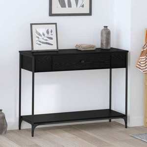 vidaXL Masă de consolă Stejar negru 100 x 34.5 x 75 cm Lemn compozit imagine