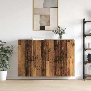 vidaXL Dulap montat pe perete 2 pcs Lemn vechi 69, 5 x 34 x 90 cm imagine