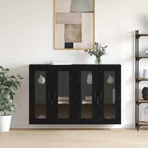 vidaXL Mobilier cu Montaj pe Perete 2 pcs Stejar negru imagine