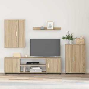 vidaXL Set comodă TV Pe perete 4 pcs Stejar Sonoma Lemn compozit imagine