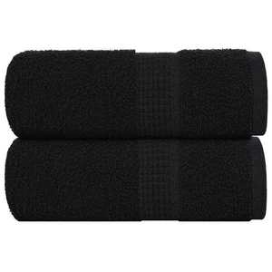vidaXL Prosoape de baie, FROGN, 2 buc., negru, 30x30 cm, 360 g/m² imagine