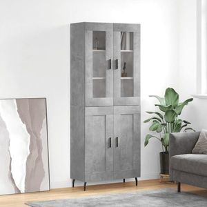 vidaXL Dulap înalt, gri beton, 69, 5x34x180, lemn compozit imagine