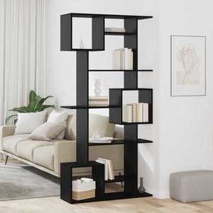 vidaXL Dulap pentru cărți Stejar Negru 92 x 29 x 188 cm Lemn compozit imagine