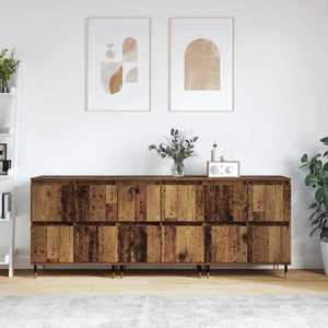 vidaXL Dulap de depozitare 3 pcs Lemn vechi 60 x 35 x 70 cm imagine