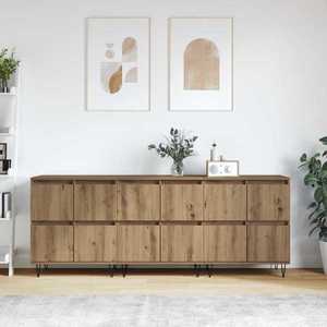 vidaXL Bufeturi 3 pcs Stejar Artizanal imagine