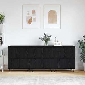 vidaXL Bufeturi 3 pcs Stejar Negru imagine