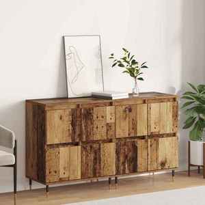 vidaXL Dulap de depozitare 2 pcs Lemn vechi 60 x 35 x 70 cm imagine
