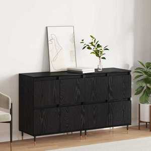 vidaXL Dulap de depozitare 2 pcs Stejar Negru 60 x 35 x 70 cm imagine