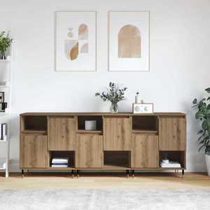 vidaXL Bufeturi 3 pcs Stejar Artizanal imagine