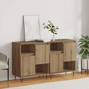 vidaXL Bufet 2 pcs Stejar Artizanal 60 x 35 x 70 cm imagine