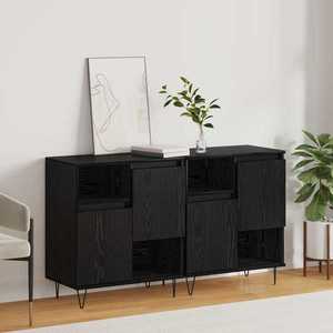 vidaXL Bufet 2 pcs Stejar Negru 60 x 35 x 70 cm imagine