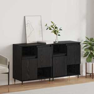 vidaXL Bufeturi 2 pcs Stejar negru imagine