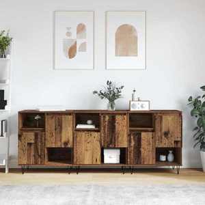 vidaXL Bufet 3 pcs Lemn vechi 60 x 35 x 70 cm imagine