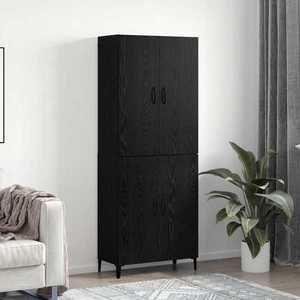 vidaXL Bufet 2 pcs Stejar Negru Lemn compozit imagine