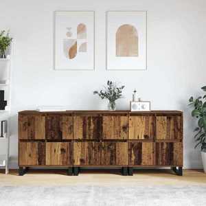 vidaXL Bufet 3 pcs Lemn vechi 60 x 35 x 70 cm imagine