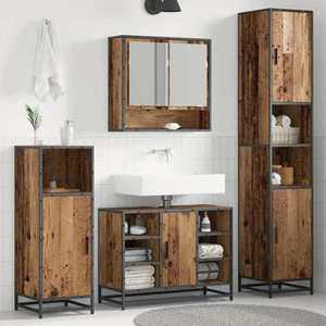 vidaXL Set de mobilier pentru baie Lemn Vechi 35 x 37, 5 x 188, 5 cm imagine