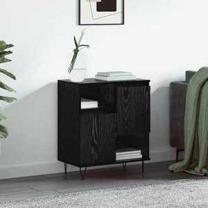 vidaXL Bufet Stejar Negru 60 x 35 x 70 cm imagine